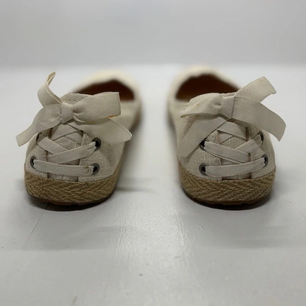 UGG Indah Espadrille Flats Cream Canvas Slip-On Jute Sole Women’s 8.5 EU 39.5